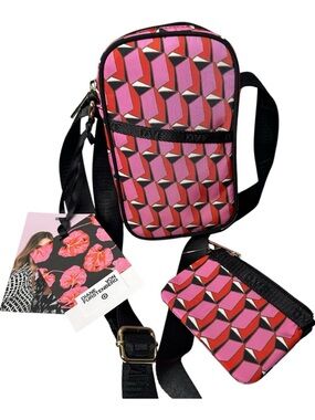 Diane Von Furstenberg for Target Pink Geo Crossbody Bag w/ Coin Purse NEW